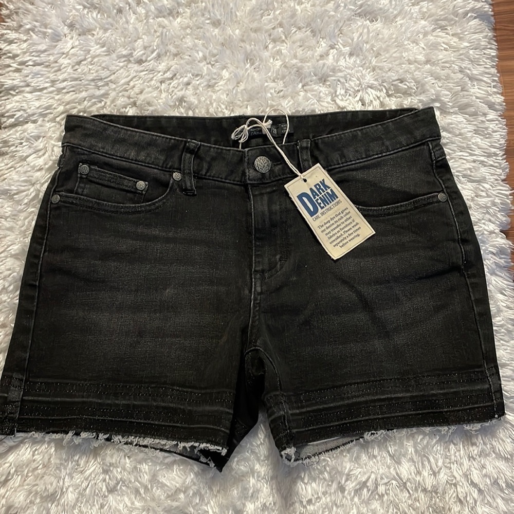 PRANA NWT Black Denim Shorts Size 6